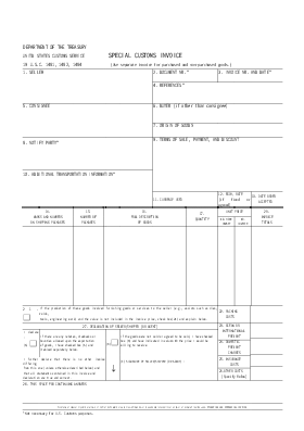 SPECIAL CUSTOMS INVOICE
